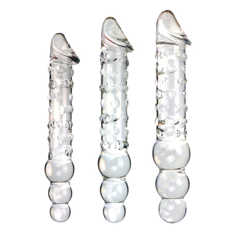 Three Ball  Glass Phallus