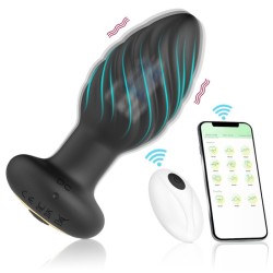 Threaded Anal Butt Plug with App Control