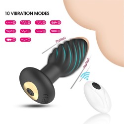 Threaded Anal Butt Plug with App Control