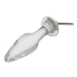 Pull Tab Pointed Head Glass Butt Plug