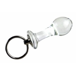 Pull Tab Round Head Glass Butt Plug