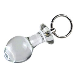 Pull Tab Round Head Glass Butt Plug