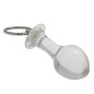 Pull Tab Round Head Glass Butt Plug