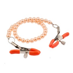 Nipple Clamps With Colorful Pearl Chain