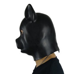 Latex Fetish Pig Hood Mask