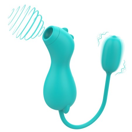 Cute Dinosaur 2-in-1 Clit Sucker &amp; Bullet Vibrator