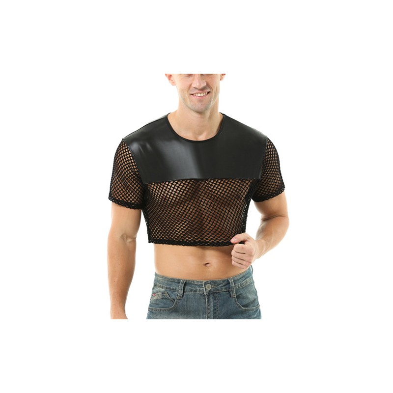 Men Coquettish Breathable Mesh Crop Top