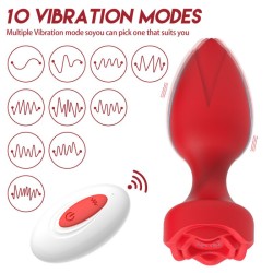 Anal Vibrating Rose Butt Plug