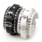 Rivet Wide Cuff Leather Bracelet