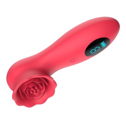 LCD Display 9 Tapping Modes Rose Clit Vibrator