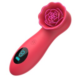 LCD Display 9 Tapping Modes Rose Clit Vibrator