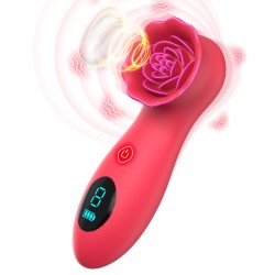 LCD Display 9 Tapping Modes Rose Clit Vibrator