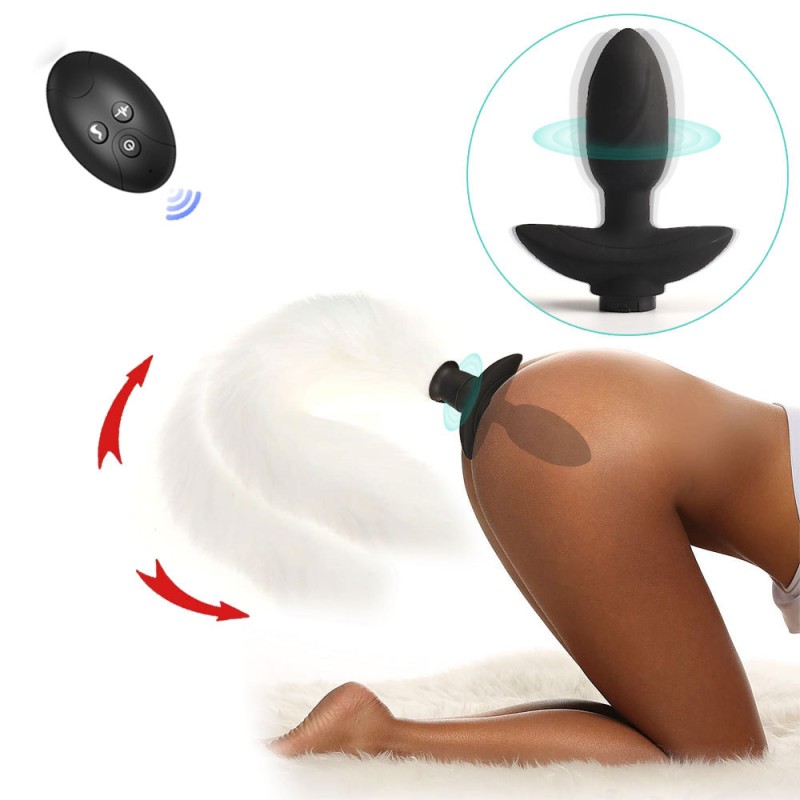 Vibrating Fox Tail Plug Vibrator