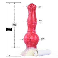 Dog Knot Werewolf Silicone Vibration Dildo