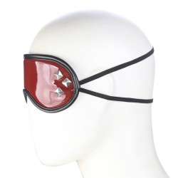 Red Wet Look Studded Eye Mask Blindfold