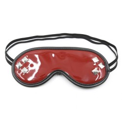 Red Wet Look Studded Eye Mask Blindfold