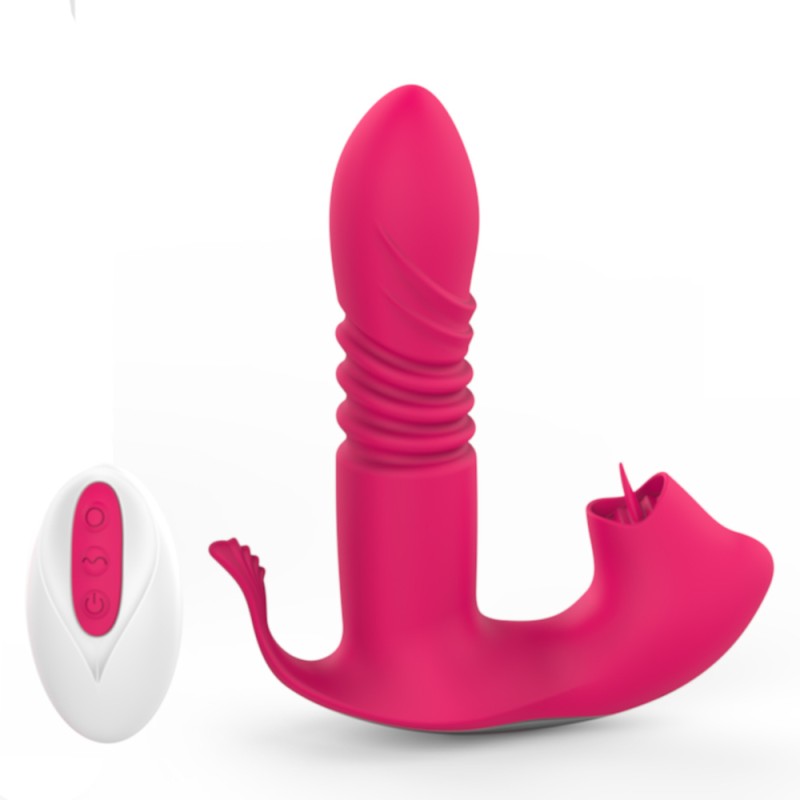 Licking &amp; Thrusting Strap-on Dildo