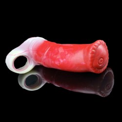 Colorful Extension Penis Sleeve - Red