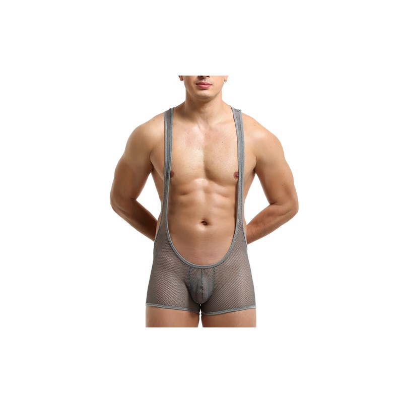 Hot Selling Pure Mesh Boxers Bodysuit