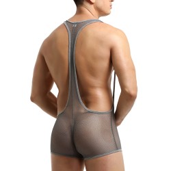 Hot Selling Pure Mesh Boxers Bodysuit