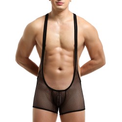 Hot Selling Pure Mesh Boxers Bodysuit