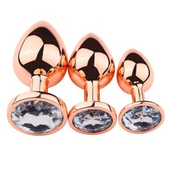 Rose Gold Anal Plug With Diamond