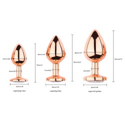 Rose Gold Anal Plug With Diamond