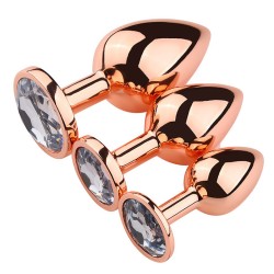 Rose Gold Anal Plug With Diamond