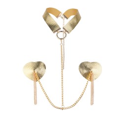 Heart Nipple Cover Chain O Ring Collar