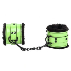 Fuzzy Leather Handcuffs