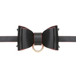 Bow-Knot Choker Punk Hauling Chain PU Leather Collar