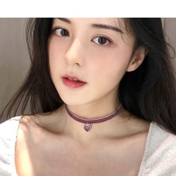 N335 Lotus Pink Heart Velvet Collar