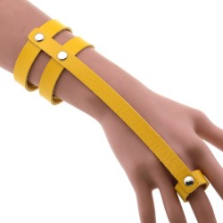 PU Leather Ring Wrist Bracelet