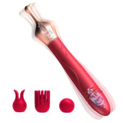 Three Heads Replacable Vibration Clit Massager Stick