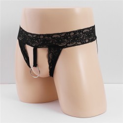 Men See-through Ring Lace Night Panty