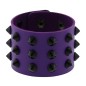 Three-row leather studded wide bracelet