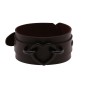 Punk PU leather Love Ring - Black