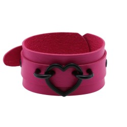 Punk PU leather Love Ring - Black