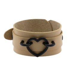 Punk PU leather Love Ring - Black