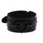 Punk PU leather Love Ring - Black