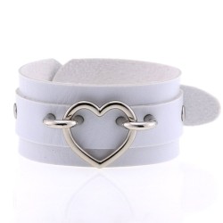 Punk PU leather Love Ring - Silver