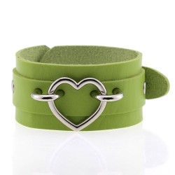 Punk PU leather Love Ring - Silver