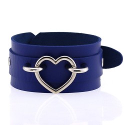 Punk PU leather Love Ring - Silver