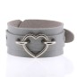 Punk PU leather Love Ring - Silver