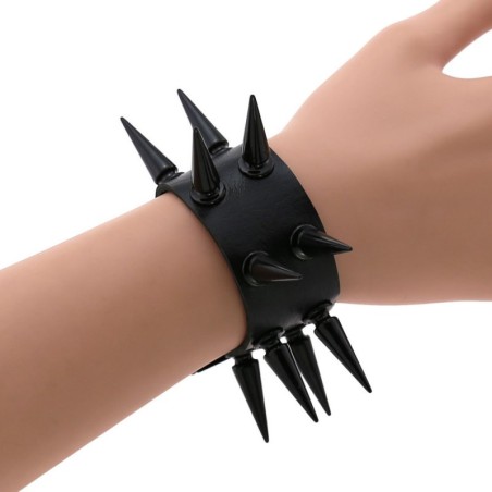 Two Row Studded PU Leather Bracelet