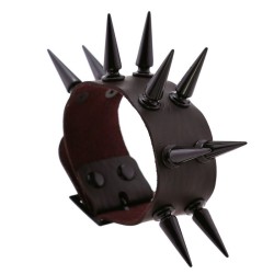 Two Row Studded PU Leather Bracelet