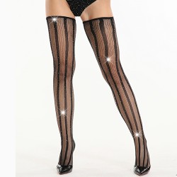 bright shining crystal fishnet long stockings