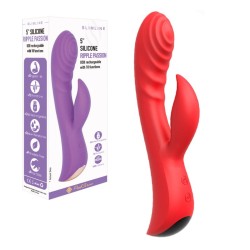 Flexible Ribbed Silicone Rabbit Vibrator