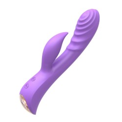 Flexible Ribbed Silicone Rabbit Vibrator