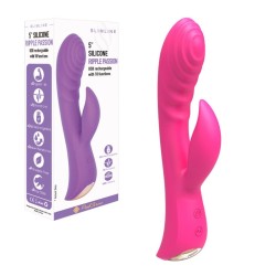 Flexible Ribbed Silicone Rabbit Vibrator